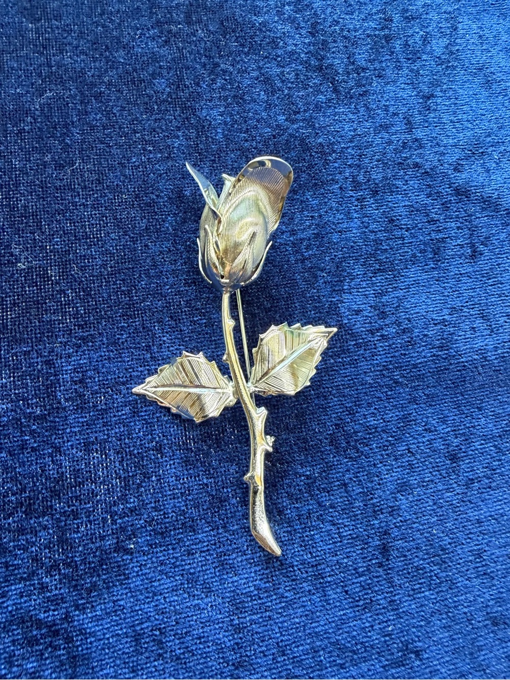 Vintage Silver-Toned Rose Brooch